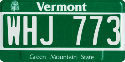 VT license plate WHJ773