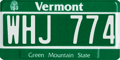 VT license plate WHJ774