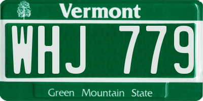 VT license plate WHJ779