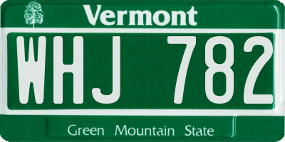 VT license plate WHJ782