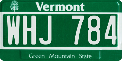 VT license plate WHJ784