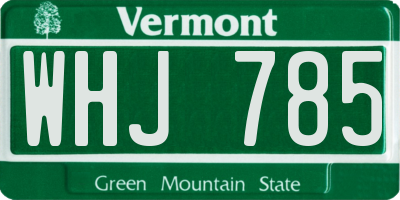 VT license plate WHJ785