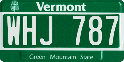 VT license plate WHJ787