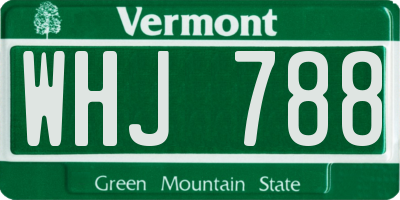 VT license plate WHJ788