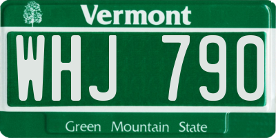 VT license plate WHJ790