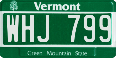 VT license plate WHJ799