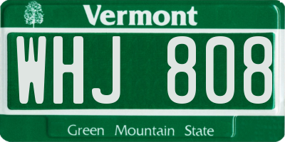 VT license plate WHJ808