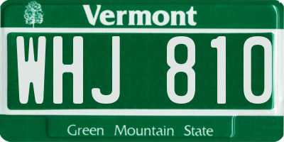 VT license plate WHJ810