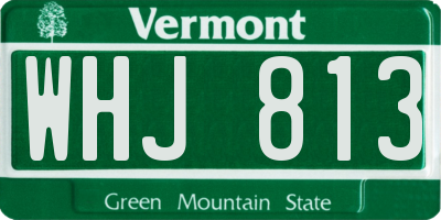 VT license plate WHJ813
