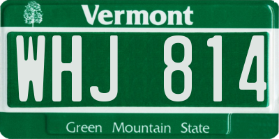 VT license plate WHJ814