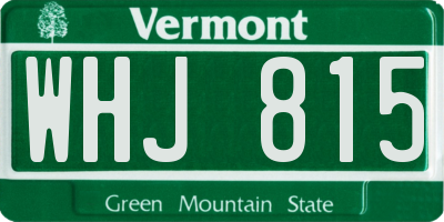 VT license plate WHJ815