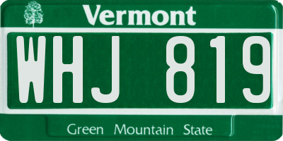 VT license plate WHJ819