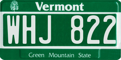 VT license plate WHJ822