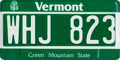 VT license plate WHJ823