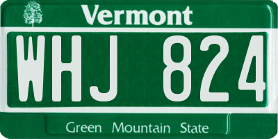 VT license plate WHJ824