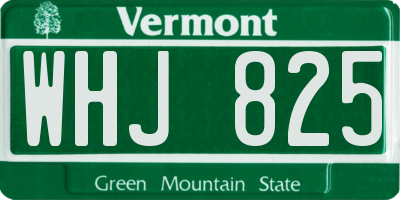 VT license plate WHJ825