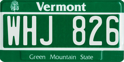 VT license plate WHJ826