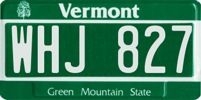 VT license plate WHJ827