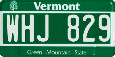 VT license plate WHJ829