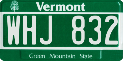 VT license plate WHJ832