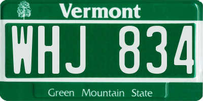 VT license plate WHJ834