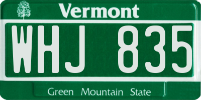 VT license plate WHJ835