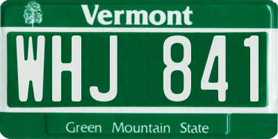 VT license plate WHJ841