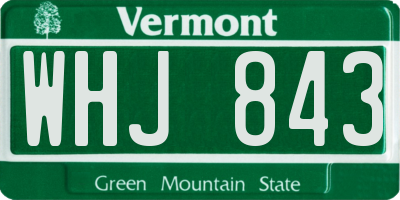 VT license plate WHJ843