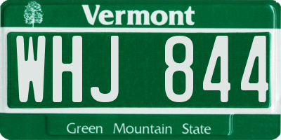 VT license plate WHJ844