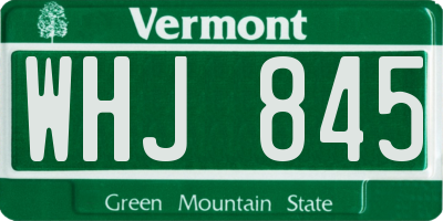 VT license plate WHJ845