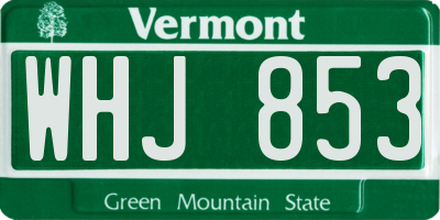 VT license plate WHJ853