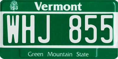 VT license plate WHJ855