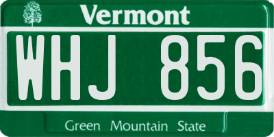 VT license plate WHJ856