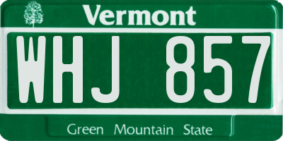 VT license plate WHJ857