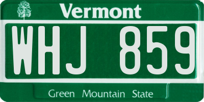 VT license plate WHJ859