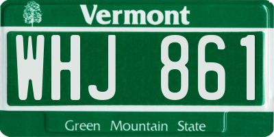 VT license plate WHJ861