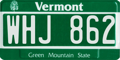 VT license plate WHJ862