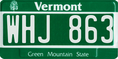 VT license plate WHJ863