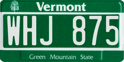 VT license plate WHJ875