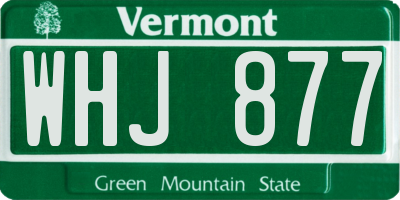 VT license plate WHJ877