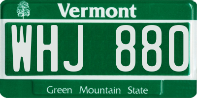 VT license plate WHJ880
