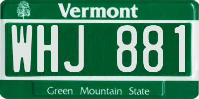 VT license plate WHJ881