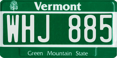 VT license plate WHJ885