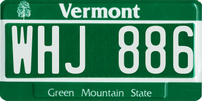 VT license plate WHJ886