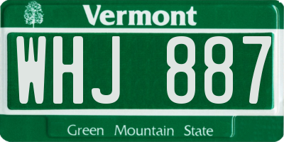 VT license plate WHJ887
