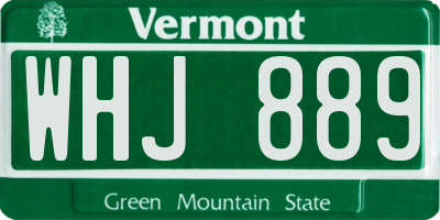 VT license plate WHJ889