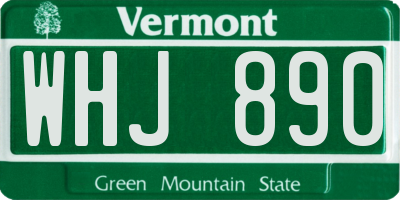 VT license plate WHJ890