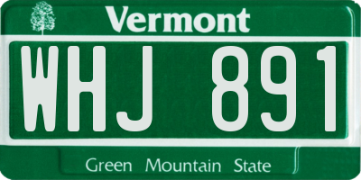 VT license plate WHJ891