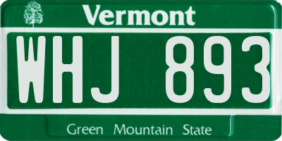 VT license plate WHJ893