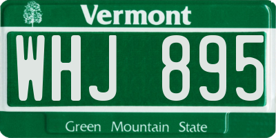 VT license plate WHJ895